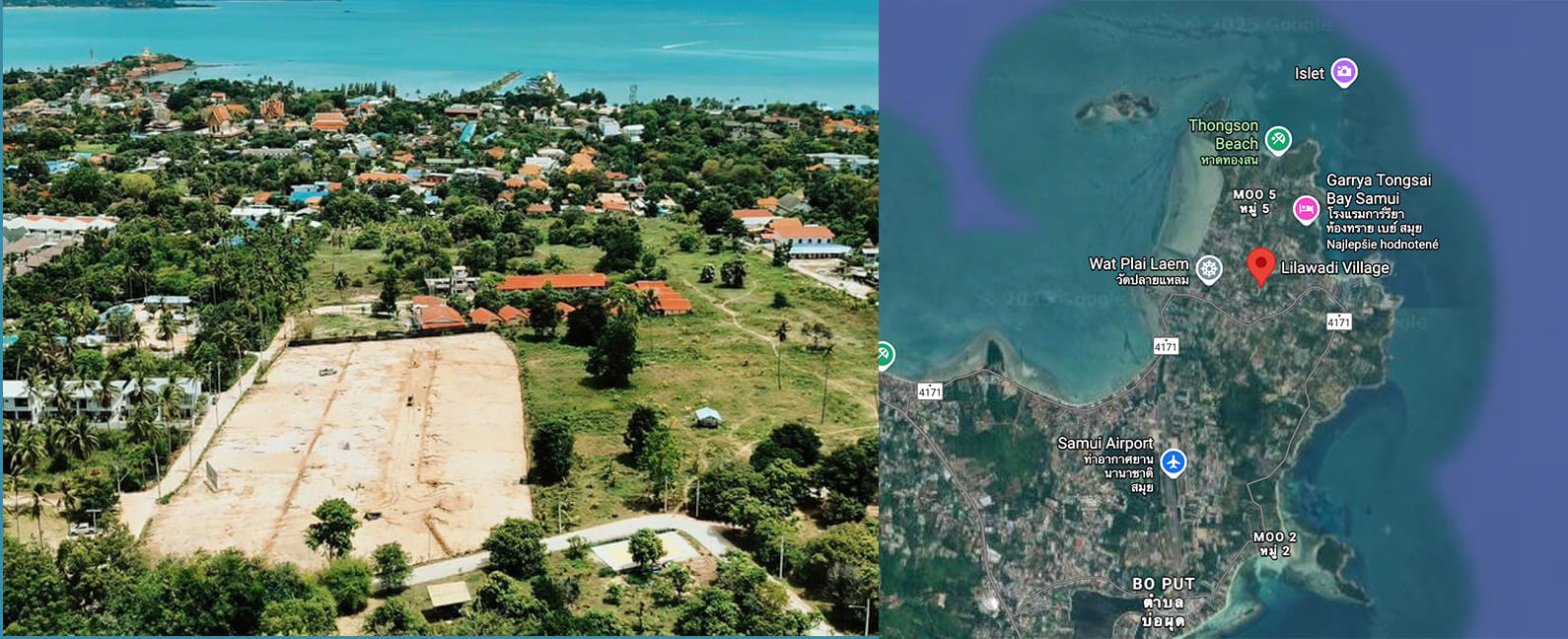 Lokalita vily na ostrove Koh Samui